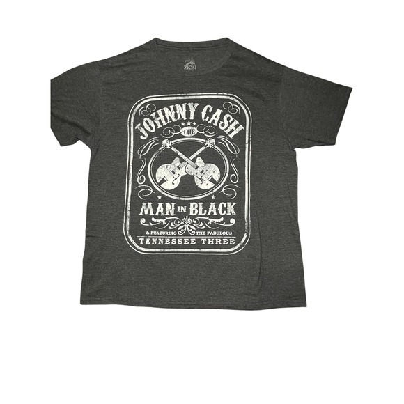 Zion Rootswear Other - Zion Johnny Cash T-Shirt Mens XL Man In Black Tennessee Three Graphic Charcoal